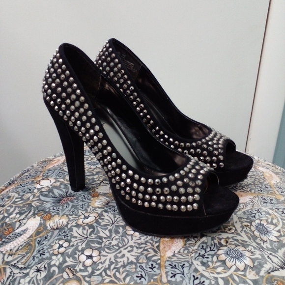Candies Platform Rhinestone Heels - Picture 3 of 9